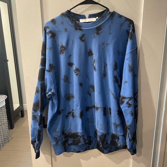 Proenza Schouler Sweaters - Proenza Schouler Blue and Black Tie Dye Oversized Sweatsbirt